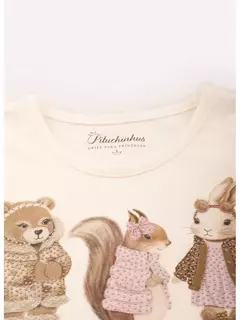 Blusa Cotton Bichinos Manga Preguinha Pituchinhus