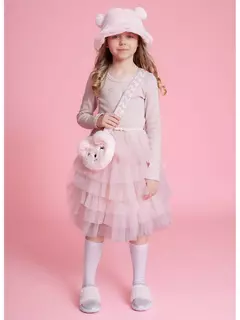 Vestido Ribana Babados Tule Com Cinto Pituchinhus