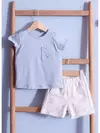 CONJUNTO BLUSA COTTON PIMA E BERMUDA MOLETOM PITUCHINHUS FOR BOYS