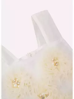 VESTIDO ALÇA MAXI FLORES TULE BORDADO PITUCHINHUS