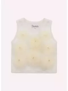 BLUSA CROPPED MAXI FLORES TULE BORDADOS PITUCHINHUS - comprar online