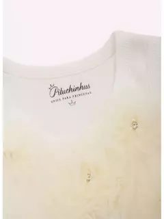 BLUSA CROPPED MAXI FLORES TULE BORDADOS PITUCHINHUS - loja online