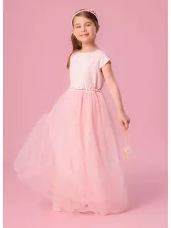 Vestido Conceito Longo Saia Tule Com Cinto Pérolas Rosa Fada - comprar online