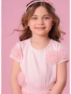 Blusa Cotton Flores De Tule Bordadas - Bolhinhas de Sabão