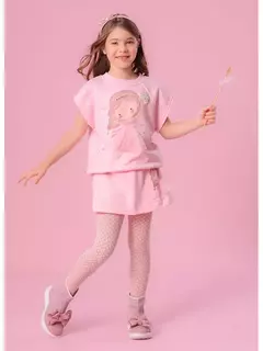 Saia Short Moletom Fadinha Com Tule na internet