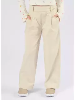 Calça Reta Sarja Pregas Bege Claro - comprar online