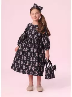 VESTIDO ALGODÃO ESTAMPA URSINHOS - Bolhinhas de Sabão