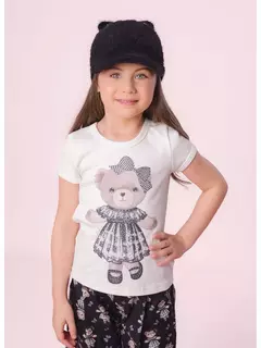 Blusa Ribana Ursinhas Cristais Off White - comprar online