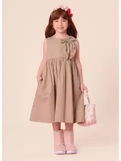 VESTIDO TRICOLINE MINI FLORES OCRE - comprar online