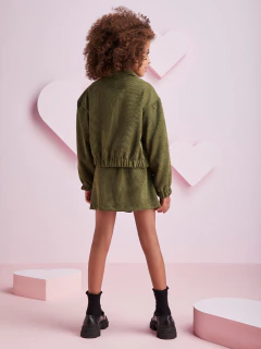 Jaqueta Bomber Veludo Cotelê Verde Cargo Momi na internet