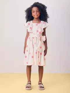 VESTIDO TRICOLINE FLORES NEON - comprar online