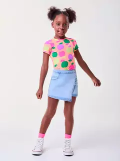SHORTS SAIA TRANSPASSADO JEANS - Bolhinhas de Sabão