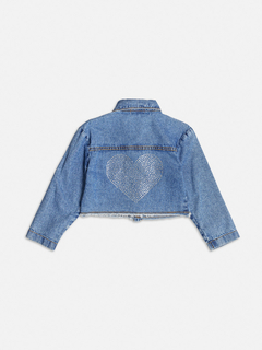 Jaqueta Jeans Com Strass Momi - Bolhinhas de Sabão