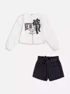 Conjunto Preto e Branco Com Laço Momi