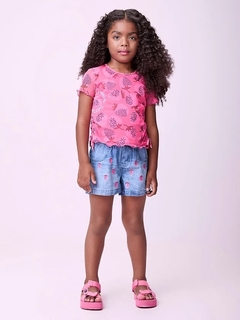BLUSA DE TULE MAXI MORANGOS MOMI - loja online