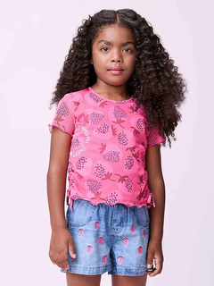 BLUSA DE TULE MAXI MORANGOS MOMI