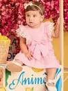 VESTIDO COM BABADO EM LAISE LISTRADO ANIMÊ