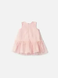 VESTIDO COM TULE 12A18-1A ROSA NUDE - Bolhinhas de Sabão