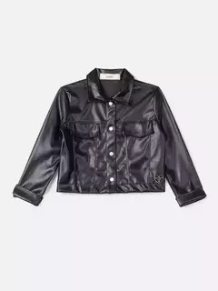 Jaqueta Fake Leather Preta Animê - comprar online