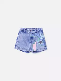 Short Saia Jeans com Estampa do Stitch na internet