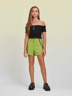 SHORT ALFAIATARIA VERDE I AM AUTHORIA
