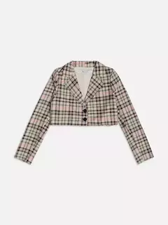Blazer Cropped Xadrez I Am Authoria - comprar online