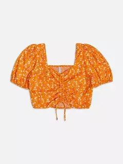 BATA LARANJA ESTAMPADA FLORAL I AM AUTHORIA - comprar online