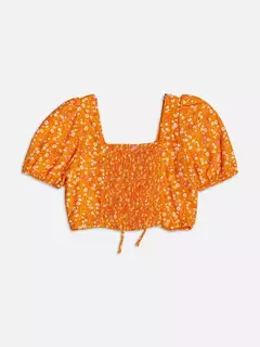 BATA LARANJA ESTAMPADA FLORAL I AM AUTHORIA - Bolhinhas de Sabão
