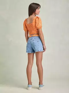 BATA LARANJA ESTAMPADA FLORAL I AM AUTHORIA na internet