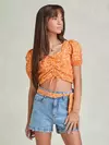 BATA LARANJA ESTAMPADA FLORAL I AM AUTHORIA