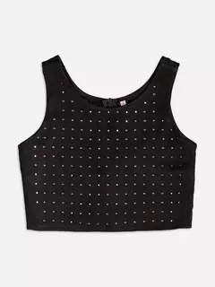 CROPPED ALFAIATARIA PEDRARIA PRETO - comprar online