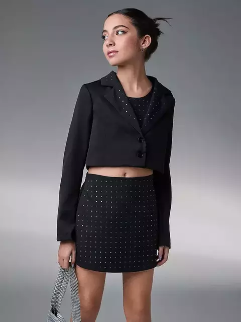 BLAZER ALFAIATARIA PEDRARIA PRETO - comprar online