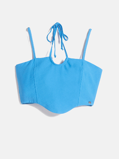 Top Corset Alfaiataria Azul Cyber Authoria - comprar online