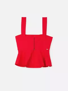 TOP TECIDO VERMELHO PIMENTA I AM AUTHORIA - Bolhinhas de Sabão