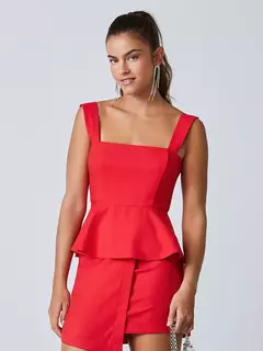 TOP TECIDO VERMELHO PIMENTA I AM AUTHORIA
