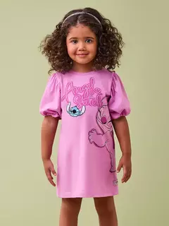 VESTIDO STITCH E ANGEL ROSA ROCK ROSE - comprar online