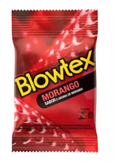 PRESERVATIVOS AROMATIZADOS E COM SABOR DE MORANGO 3UN BLOWTEX