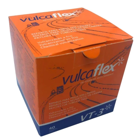 Reparo Para Pneu Sem Camara 60Mm Caixa Com 40 Peças - Vt-3 - Vulcaflex