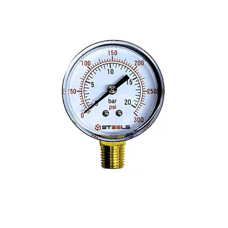 Manometro 52Mm Saída Vertical Rosca 1/4 Npt 300 Psi - St10337-14n - Steels Prolube - comprar online