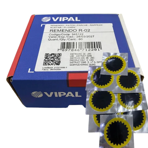 Remendo A Frio R-02 50 Mm Caixa Com 80 Pecas - 345122 - Vipal