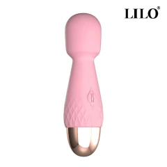 00135 | Mini Massageador corporal recarregável, em silicone ABS super macio, possui 10 modos de vibração - LILO
