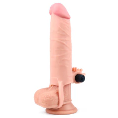 00297 | Capa peniana com extensor de 5 cm e anel para escroto, estimulador de clitóris e cápsula vibratória - LOVETOY na internet