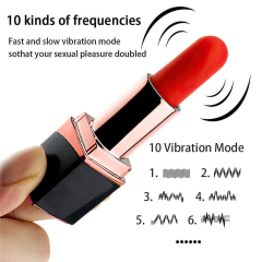 00730 | Vibrador Batom com 10 Modos de Vibração Recarregável - Belline - VIPMIX