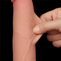 01011 | Pênis Realístico 20x4 cm - Sliding Skin Dual Layer Dong Flesh - LOVETOY - E-VARIEDADES