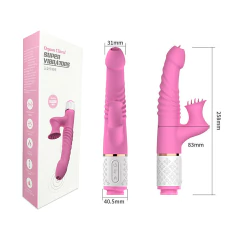 01247 | Vibrador com 7 modos de vibração, estimulador clitoriano, 7 intensidades de movimentos vai e vem com texturização no corpo do vibrado - DIBE na internet