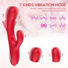01272 | Vibrador de ponto G. Possui estimulação no meio, com 7 modos de vai e vem, na ponta tem 7 modos de vibração - OLENA - loja online
