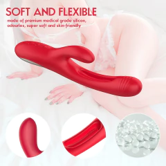 01272 | Vibrador de ponto G. Possui estimulação no meio, com 7 modos de vai e vem, na ponta tem 7 modos de vibração - OLENA