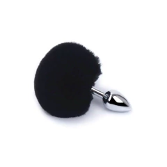 01488 | Plug anal em metal, com pompom colorido, feito em alumínio fundido e polido a mão - tamanho P - VIPMIX - comprar online