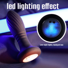 02549 | Plug Anal em Silicone com LED,com 10 Modos de Vibração e movimetos de vai e vem,e Controle Remoto sem Fio - VIPMIX