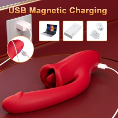 102874 | Boca Sensual, vibrador 3 em 1 com boca e formato peniano,10 modos de mordida, vibração na Língua e vibração no estimulador - YOUVIBE na internet